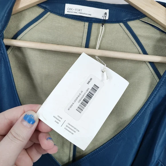 Oak + Fort | faux leather wrap top - Picture 3 of 5